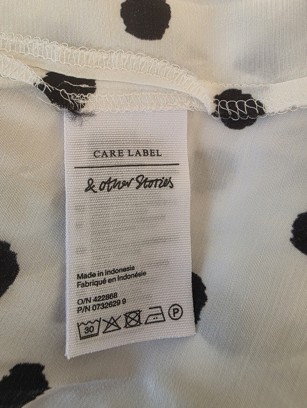 & Other Stories Black and White Polka Dot Midi Dress - Picture 4 of 5